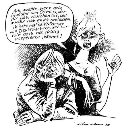 Karikatur von Reiner Schwalme -Tribühne 1988